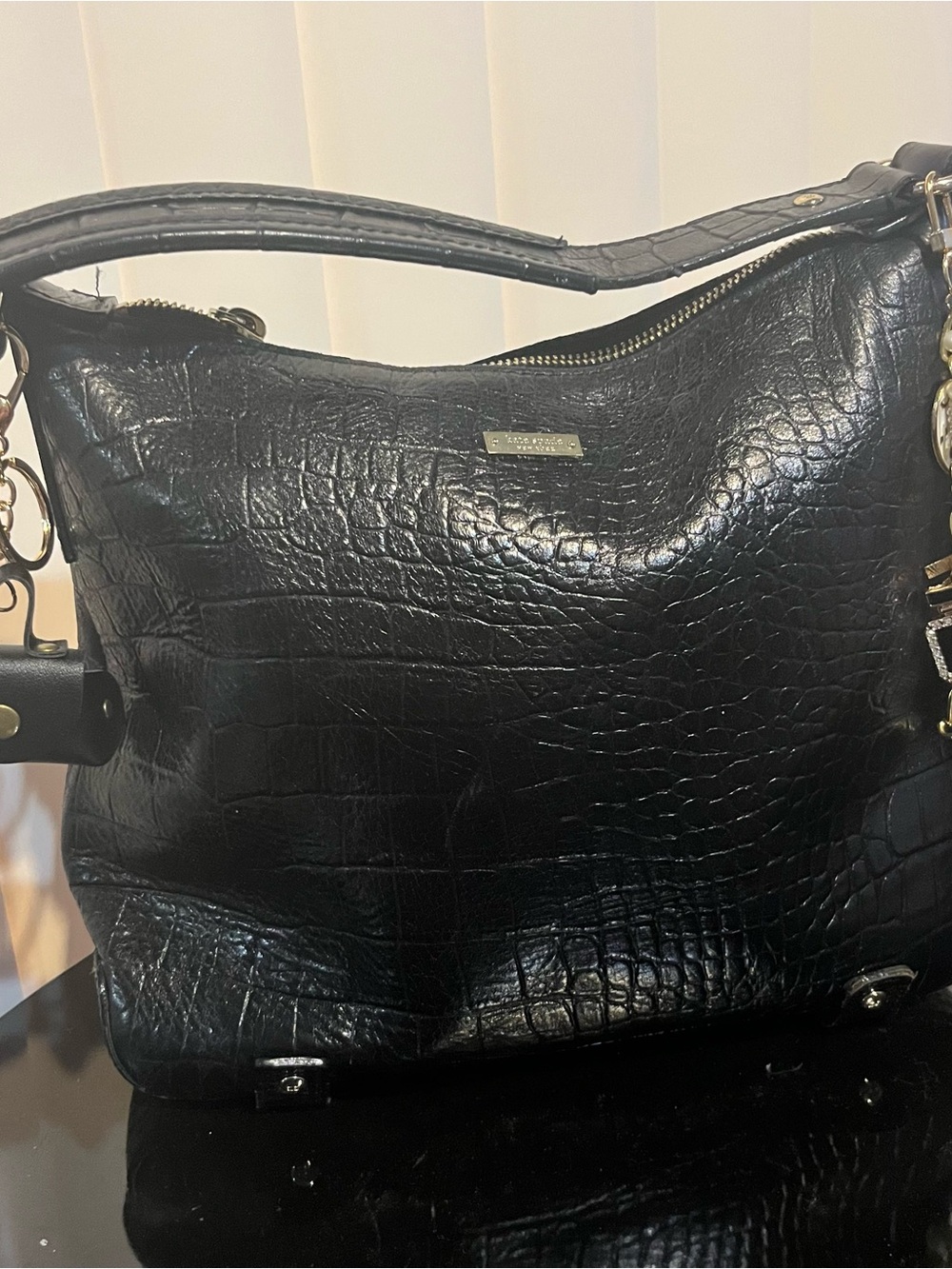 Kate Spade  Croc-Embossed Leather Shoulder Bag